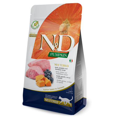 Farmina N&D Pumpkin Grain Free Neutered Cat Lamb, Pumpkin and Blueberry 300 г